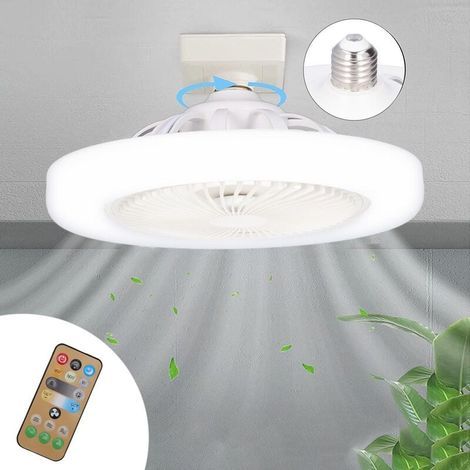 Ventilateurs de Plafond avec Télécommande, 36W Ventilateur de Plafond 9,8 Pouces Petite Lampe de Ventilateur LED Silencieuse E27 pour Chambre (1/4)
