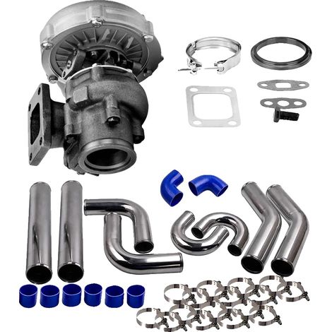 Kit de tuyau d'intercooler turbo, diamètre 76 mm, type de bride T3, capacité de suralimentation de 420 ch, refroidi par huile, palier à journal (1/5)