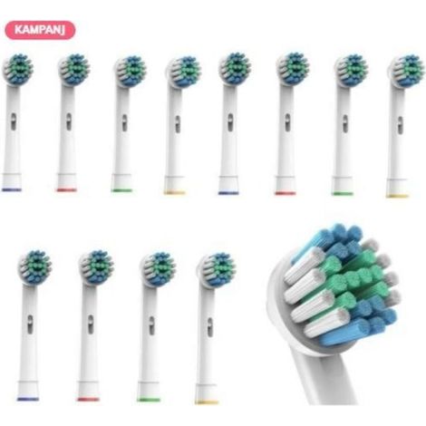 16 Têtes de brosse, Anneaux de couleur, Compatibilité universelle, Nettoyage standard, Usage familial (1/2)