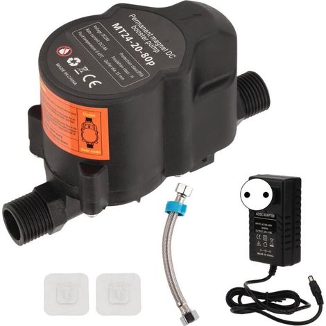 TIVCROXS - Eosnow Pompe de surpression d'eau entièrement automatique, petite pompe de recirculation de douche à faible bruit, DC 24V, prise ue 100-240V (1/4)