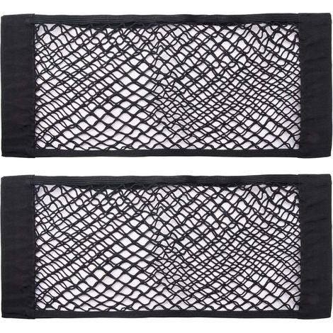 Red de almacenamiento de malla universal para maletero de coche o camión – Organizador de pared adhesivo (Paquete de 2, 61 cm x 24 cm) (1/5)