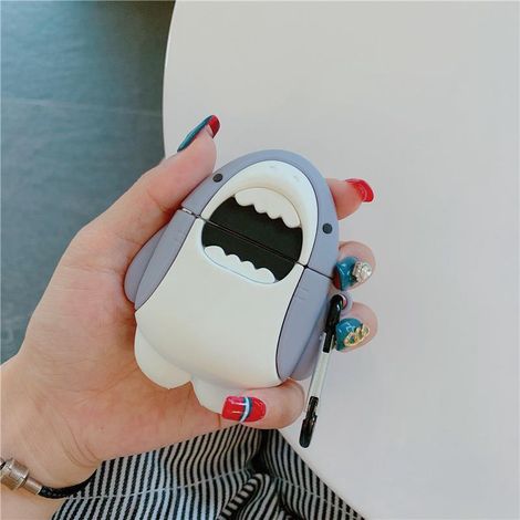 Coque Silicone Mignon Airpods Compatible Apple Airpods 1 et 2, Série Animaux Mâchoires, Étui Protecteur Doux, Coloré, Résistant aux Chocs (1/5)