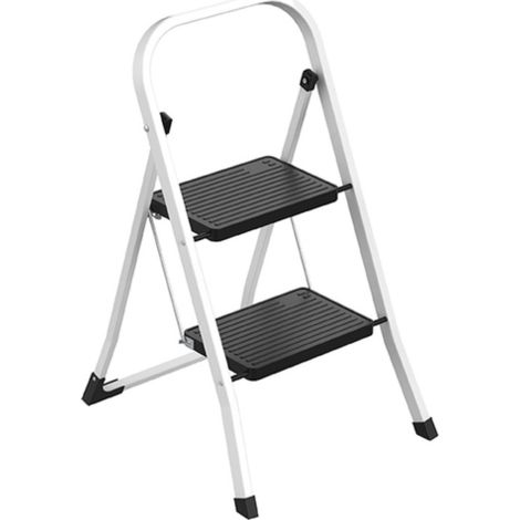 Escalera de tijera de acero plegable de 2 peldaños máx. 150 kg (49 x 43,5 x 83,5 cm) MSV