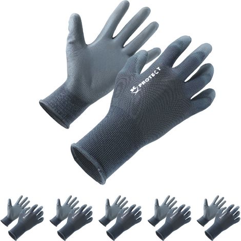 KELI - Lot 5 Gants PU Gris T08 (1/5)