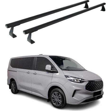 OMAC Barres de toit Heavy Duty compatibles avec VW Transporter T7 2023-2026 – 2 barres – Aluminium Noir (1/4)