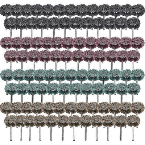 HONORNIC - Ensemble de 100 disques abrasifs de polissage de 2,5 cm (1 pouce) pour outil rotatif Dremel, 4 grains