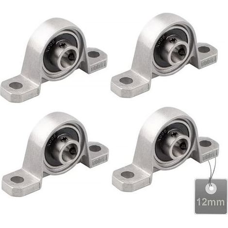 (Taille : 12mm,KP001)4 Pièces Roulements de Bloc d'oreiller, Palier Roulement, Roulements à Billes, Roulements Alliage de Zinc, Paliers a Semelle, Roulements à Billes, avec Base en fonte solide (1/5)