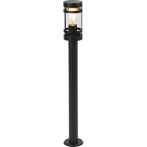 Qazqa – Lampe d'extérieur noire 80 cm IP44 – Douille E27 – Dimmable avec variateur – Acier inoxydable pour extérieur