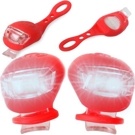 Feu de velo 2 led feu avant 2pcs silicone water resistant