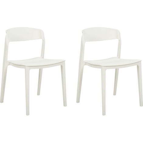 Set of 2 Dining Chairs SOMERS White (1/5)