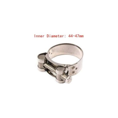 Fascetta stringitubo in acciaio inox, fascette regolabili per tubi in acciaio inox, fascetta stringitubo argento per tubo dell'acqua, serbatoio del gas, lavatrice, piscina, auto, 44-47 mm - Crezuo