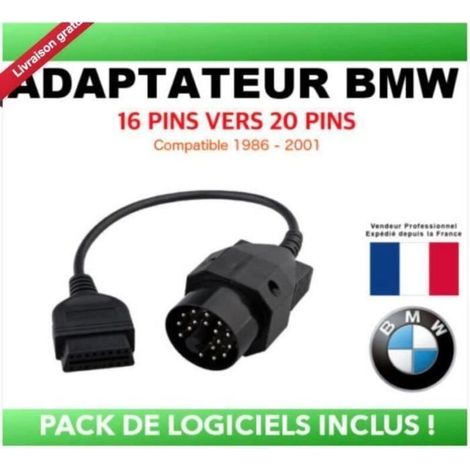 JEC OBD 20 Adaptateur OBD2 vers BMW 20 PINS - Diagnostique Auto - E30 E34 E6 E45 E39 - INPA (1/2)