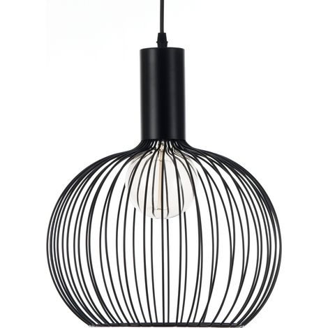 Lampadario in acciaio verniciato nero opaco cm. Ø.30 H.36