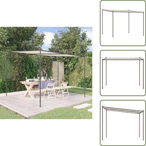 Belvédère blanc 3x3 m 180 g/m² tissu et acier - Abri Solaire - Gazebo - Parasol - Tente Extérieure - Abri Jardin
