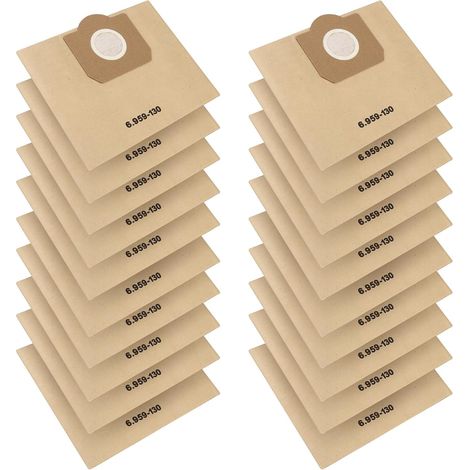 20 Stück Staubsaugerbeutel für Kärcher 6.959-130.0 WD3, Papierfilterbeutel für Kärcher 6.959-130.0 WD3/WD3P/MV3/A2204/A2204/A2534/SE 4001/SE 4002 (1/5)