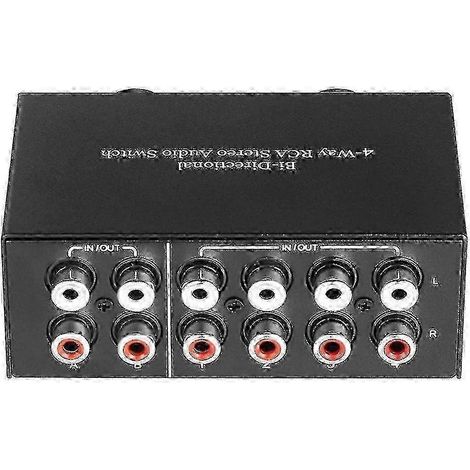 Commutateur audio stéréo 2 entrées/4 sorties ou 4 entrées/2 sorties avec prises RCA L/R (1/4)