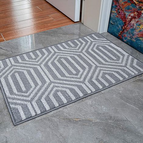 [NUNCA USADO]Felpudo de interior gris Time Cloister Designs de 50 x 80 cm con reverso de goma antideslizante y resistente a la suciedad (1/4)