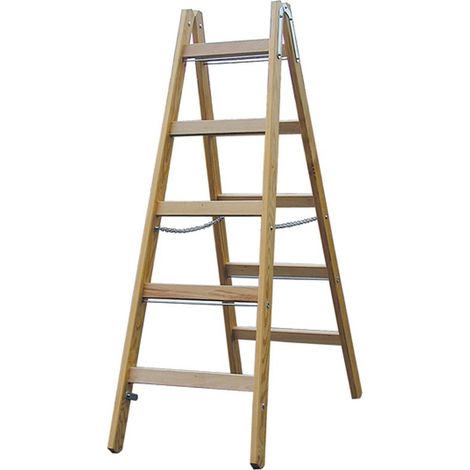 Krause Stabilo Holz Klappleiter Holzleiter Stehleiter 2x5 1,45m Standleiter (1/3)
