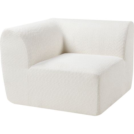 Módulo rinconero de sofá Hurvas bouclé - Blanco crema [en.casa] (1/5)