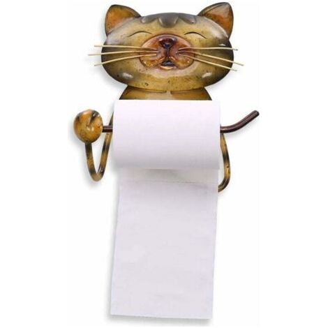 Cat Iron Toilet Paper Holder for Bathroom Wall Mounted Roll Paper Holder (1/4)