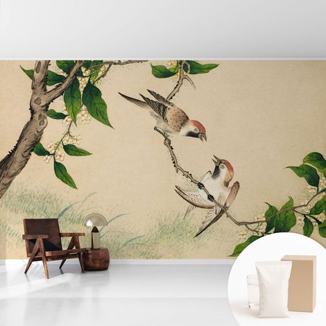 Tapete Vliestapete mit Kleber - modernes Design - Wohnungsdeko - geruchslos - langlebig Klassisches Duett 416x254 cm (1/5)