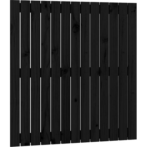 Maison Exclusive - Wand-Kopfteil Schwarz 82,5x3x90 cm Massivholz