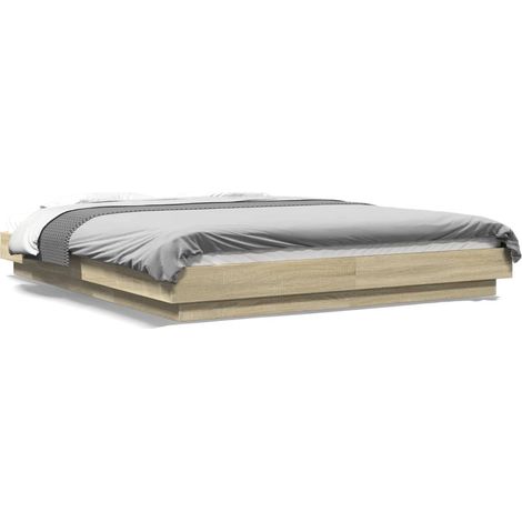 Maison Exclusive - Estructura cama con luces LED madera roble Son (1/5)