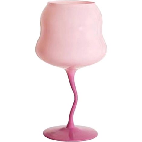Verre à vin torsadé style macaron vintage - Élégant verre à champagne aux couleurs acidulées, idéal pour un dîner romantique, une fête ou une décoration intérieure. Rose poudré. (1/5)