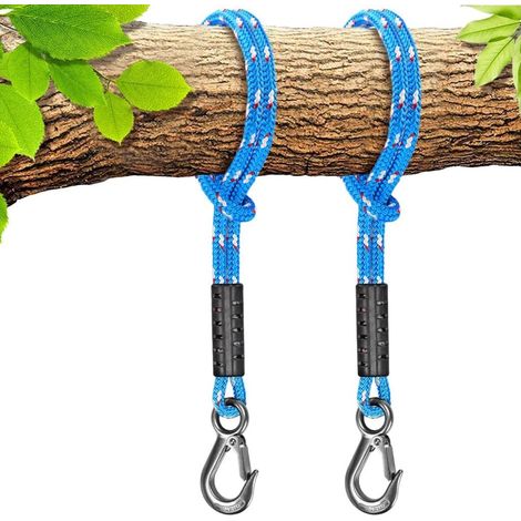 Schaukelseil 50 cm aus geflochtenem Polyester mit Edelstahl-Aufhängehaken – Baumschaukel – Hängemattenbefestigung (1/5)