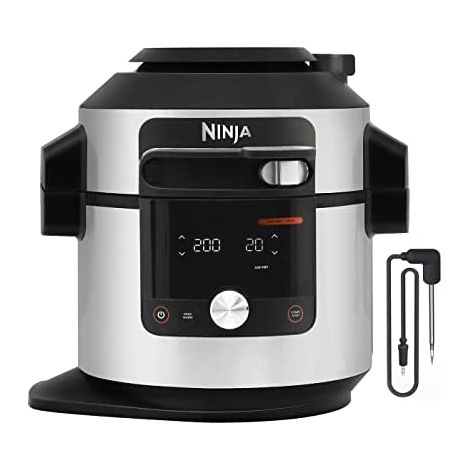 Ninja – OL750EU – Multicuiseur 14 en 1 7,5L 1760W – Couvercle intelligent – Thermosonde numérique – Cuisson sous pression rapide