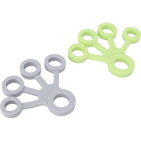 extenseurs de doigts en silicone souple et élastique, portables, renforçateurs de préhension 6,6 lb (vert clair, gris clair) (1/5)