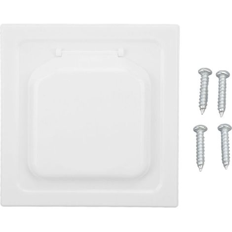 Couvercle d’aération double porte pour sèche-linge – ABS blanc, avec 4 vis et raccord tuyau pouce, évacuation extérieure