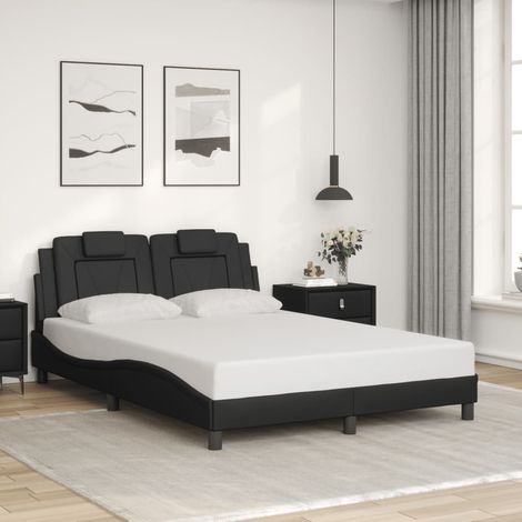Cadre de lit sans matelas-Structure de lit noir 140x200 cm similicuir 144231 (1/5)