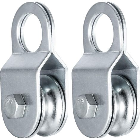 Lot de 2 poulies de renvoi avec 2 roulements à billes, pour câble en acier de 6 mm, charge maximale : 50 kg (1/5)