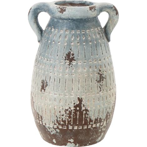 Cache-Pot Antique à Anses "Basil" 31cm Bleu (1/3)