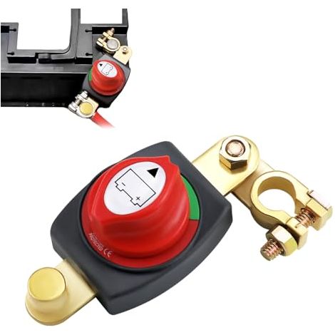 Interruptor de desconexión de batería de 12 V/24 V/48 V, ajustable a 180°, con borne superior, para coche, barco, camión y motocicleta.