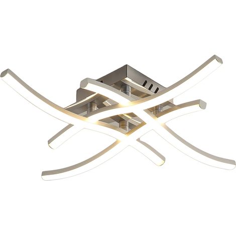 Lámpara de techo, diseño moderno, LED de bajo consumo, plata transparente neutra (1/2)