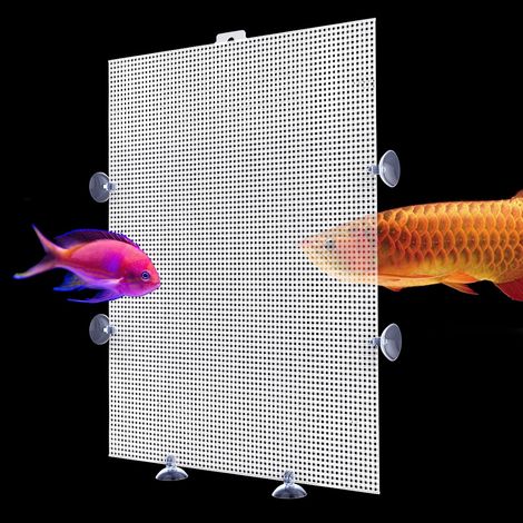 Aquarium Grille Plastique, 2 Pièces Diviseur d’Aquarium Blanc Plastique Filet Séparateur Aquarium Séparateur Aquarium avec 12 Ventouses 26x33cm (1/5)