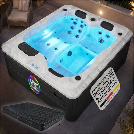 Vasca idromassaggio da esterno Oasis   senza gradini  riscaldabile, con luce colorata a LED, getti massaggianti, generatore di ozono e sistema di filtraggio