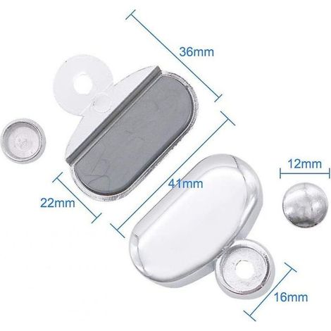 Verchromte Glas-Badezimmerspiegelhalterungen – Set mit 8 ovalen Zinklegierungsclips zur sicheren Wandmontage
