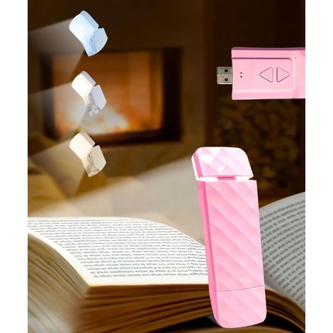 Lampe de Lecture Rose, Lampe Livre USB Rechargeable, Liseuse 3 mode Couleurs (Chaud, Naturel, Lumineux), 5 LED Lampe de Lecture pour Lire au Lit, Reading Light, 80 Heures Charge Lumiere Livre (1/5)