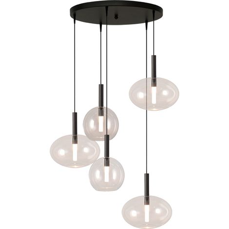 Lampe pendante 5L vide Lido avec du verre transparent - 2862-05-00-50-5-13 (1/2)