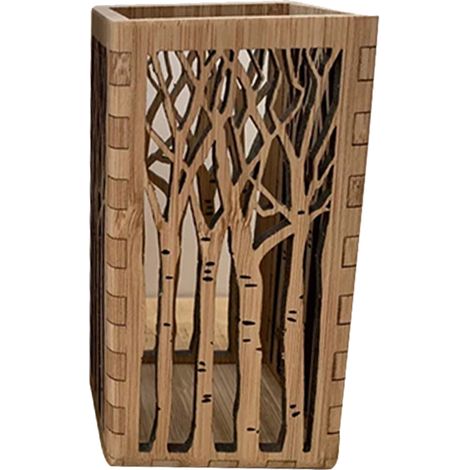 Kerzenhalter aus Holz mit Waldmotiv für Tischdekoration und festliche Atmosphäre – Teelichthalter (1/5)