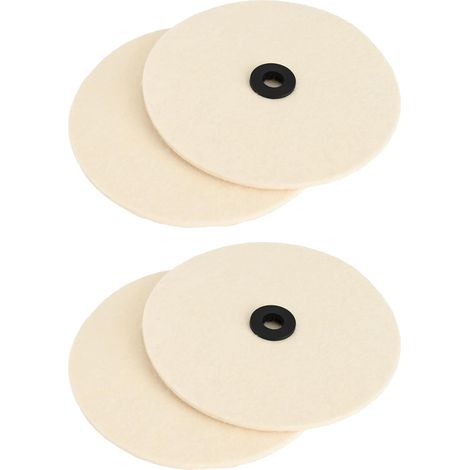 Floor Polisher Felt Pads 4 pcs Ø 14 cm Light Cream Microfibre vidaXL (1/4)