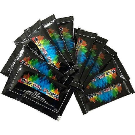 10 sachets de feu à changement de couleur poudre non toxique pour foyers feux de camp et cheminées sûrs et (1/5)