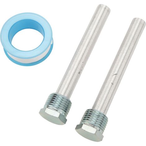 Lot de 2 anodes robustes et fiables, filetage NPT 1/2 po, capuchon en zinc bleu, anodes en magnésium pour chauffe-eau de camping-car (1/5)