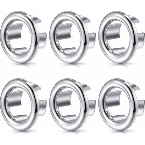 Lntyq Lot de 6 pièces d'anneaux de débordement d'évier, conçus pour les éviers de lavage de salle de bains et de cuisine