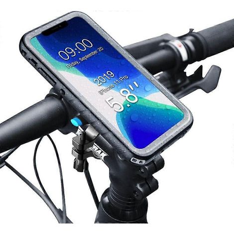 Support de téléphone étanche pour moto, rotation à 360°, antichoc, avec écran tactile sensible et fixation pour VTT. (1/5)