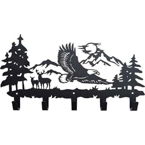Bardusch-Porte-clés mural, porte-clés en métal, organiseur de clés mural, panneau porte-clés suspendu avec crochets, crochets pour clés pour couloir, entrée, bureau, cuisine (1/5)