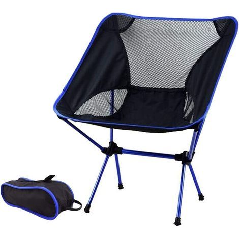 Chaise de camping pliante Chaise pliante ultralégère en aluminium Chaise pliante portable compacte Chaise de pêche pour la randonnée en plein air jusqu Bleu- (1/5)